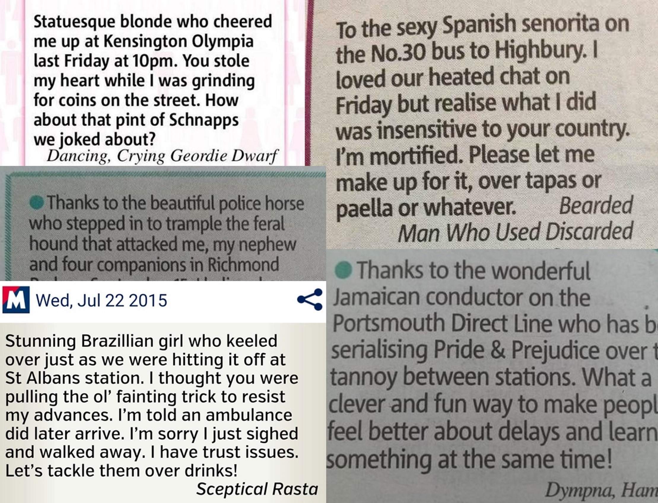 Why I spent three years sending fake “Rush Hour Crush” lonely hearts bulletins to the Metro